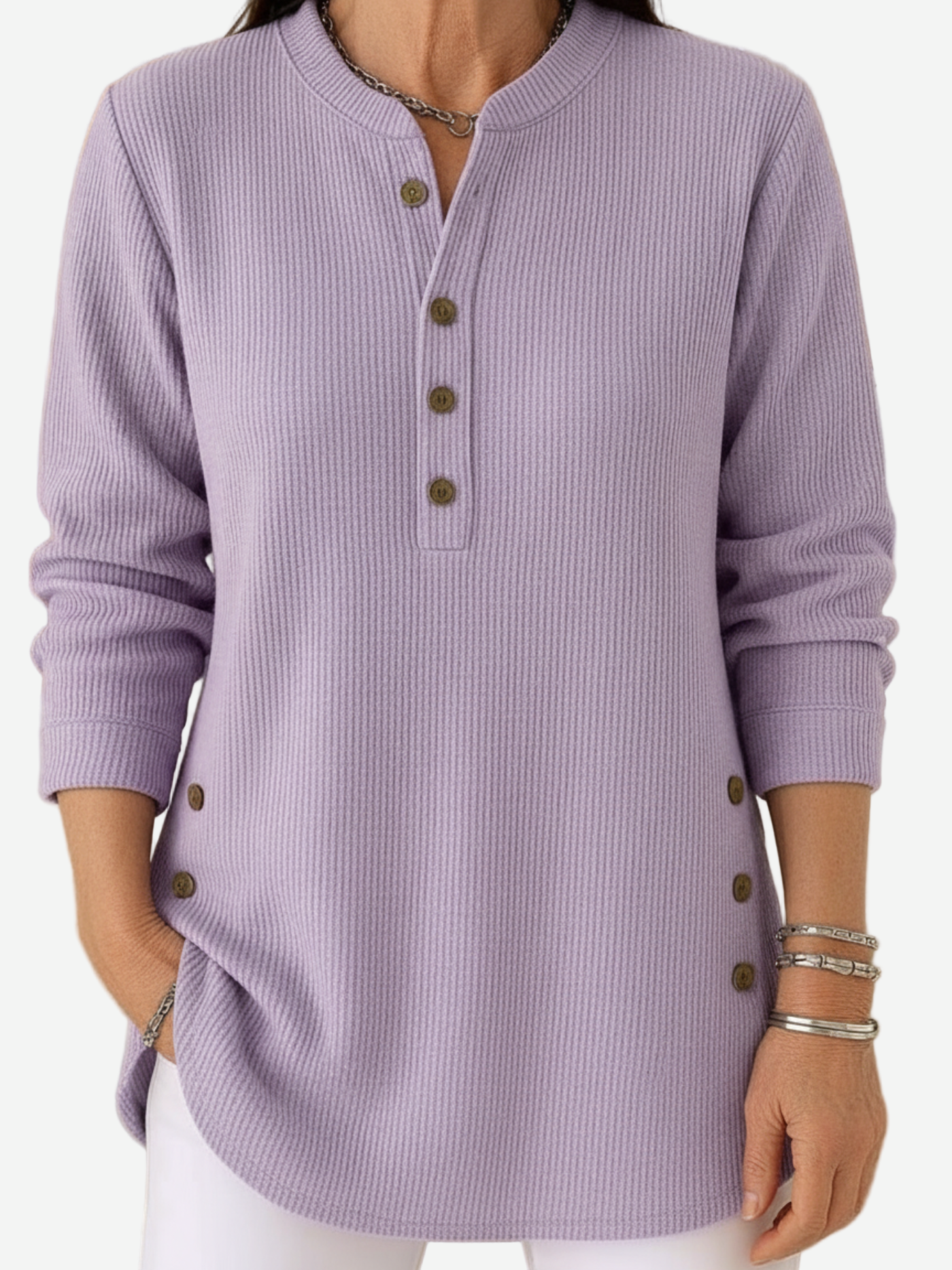 Harperly – Long Sleeve Solid Knit Sweater