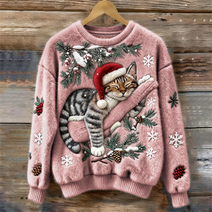 Nora | Holiday Cat Plush Sweater
