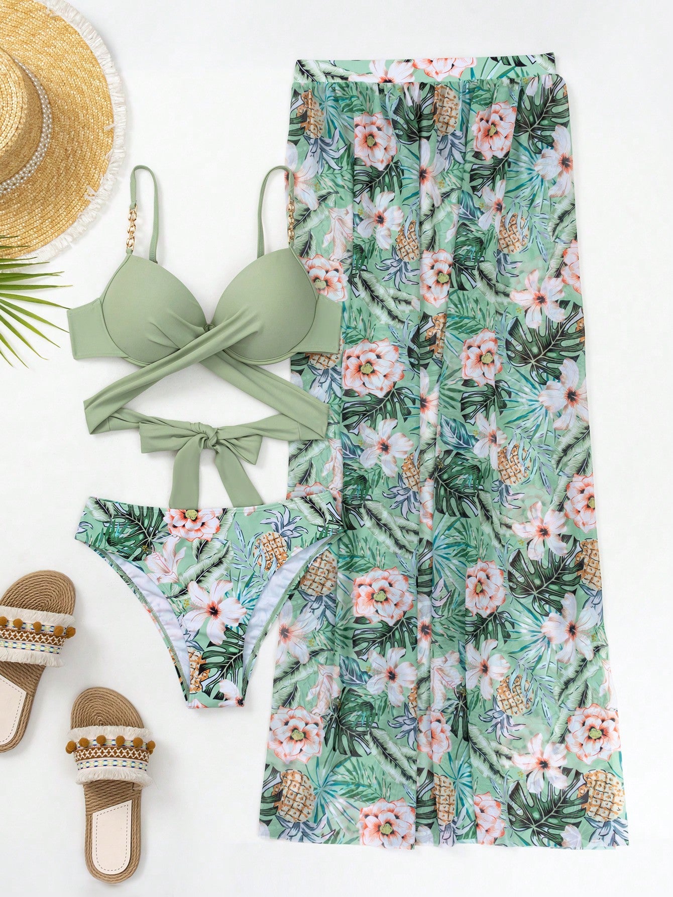 Elaine | High support high waist set with matching cover up