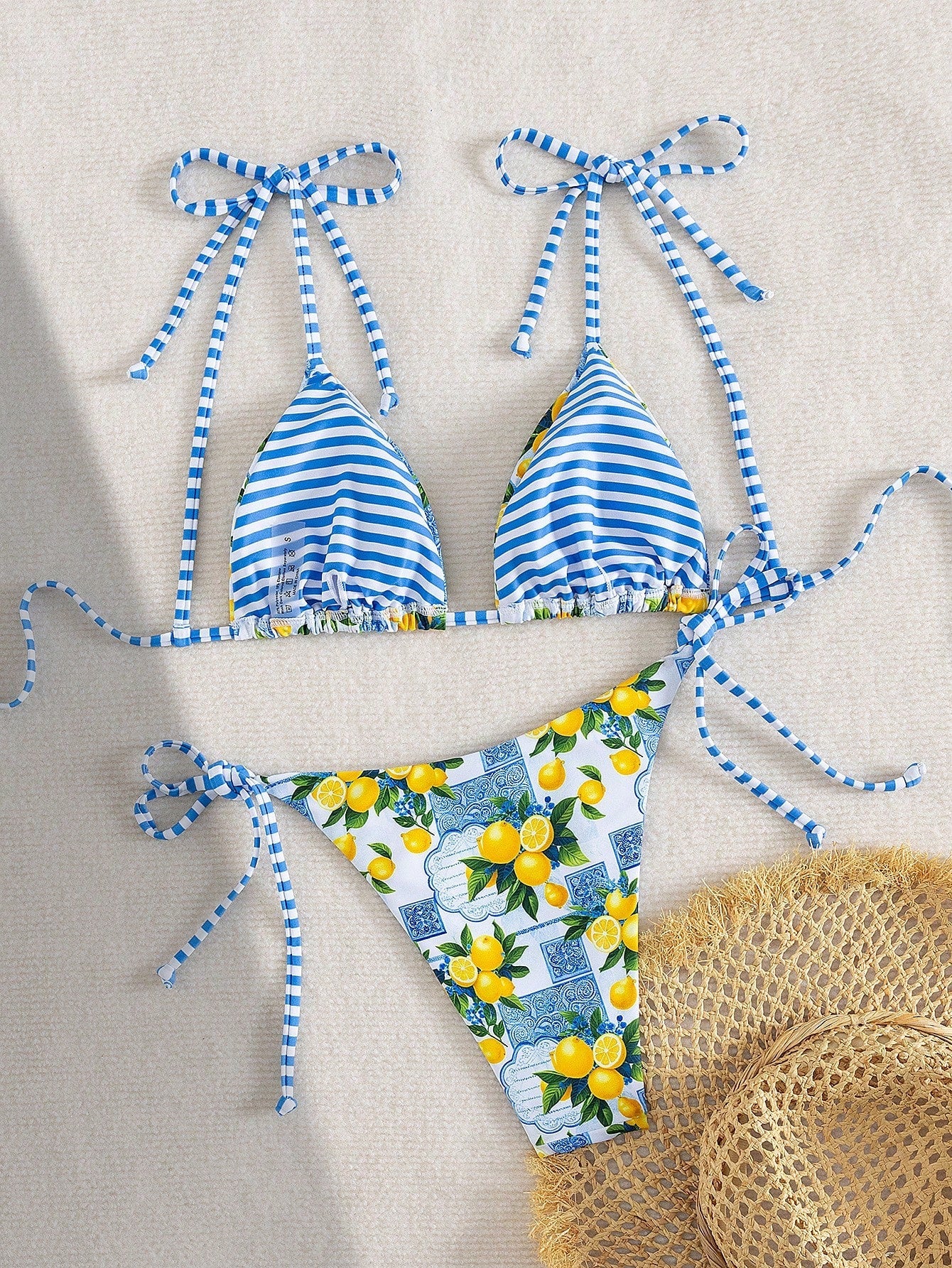 Claire | Lemon print triangle bikini
