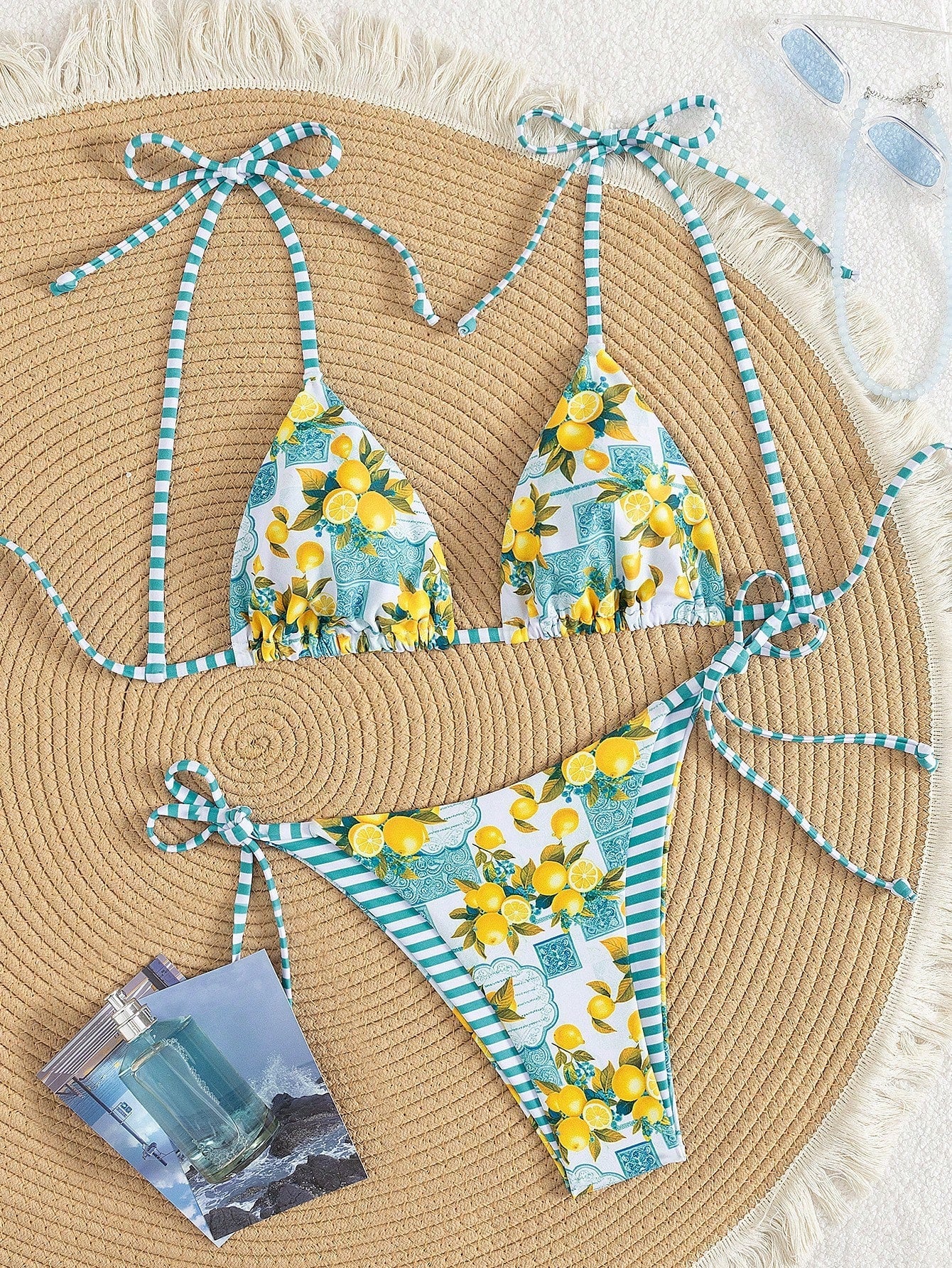 Claire | Lemon print triangle bikini