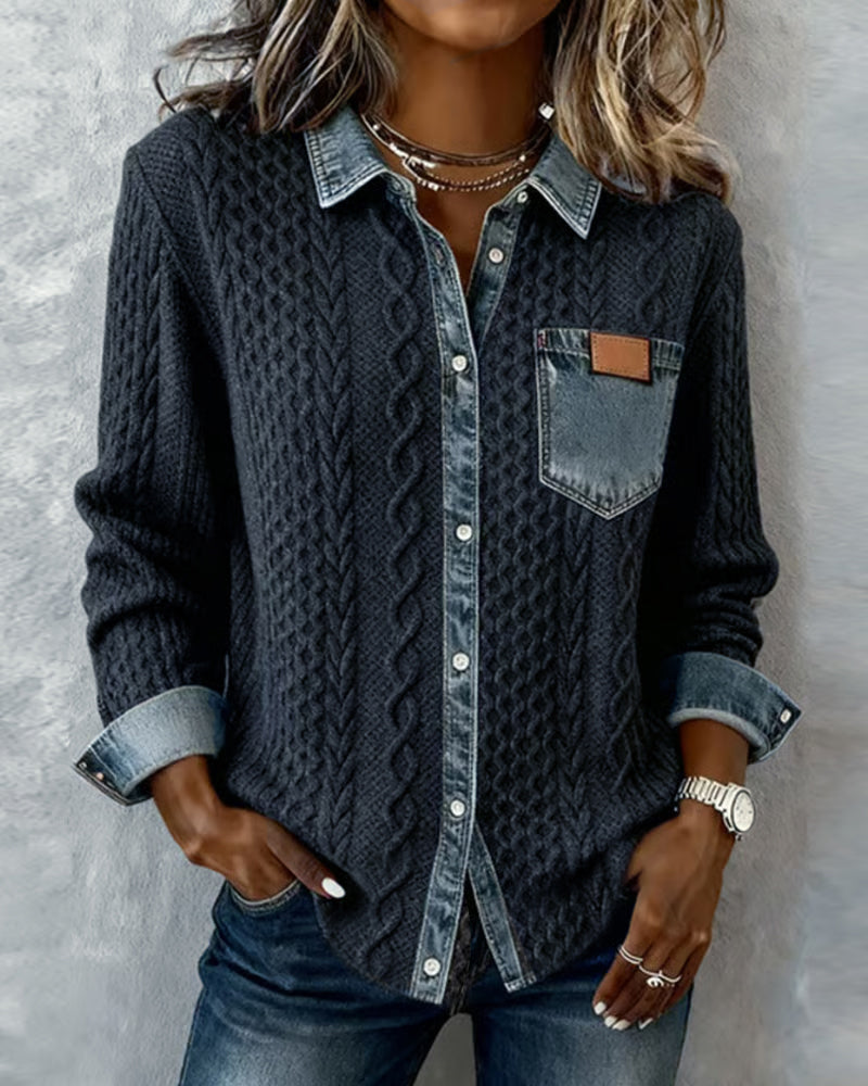 Jane | Soft Denim Patchwork Shirt