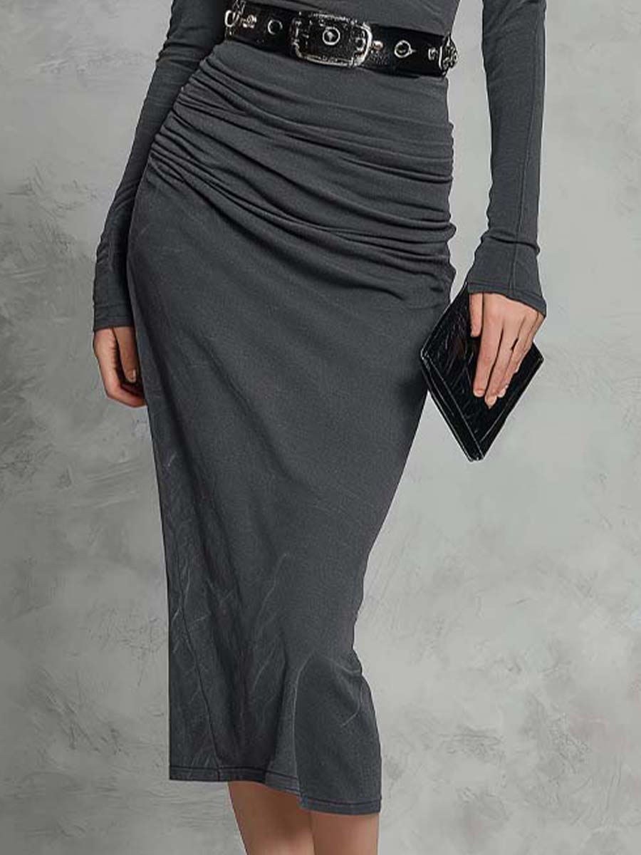 Cutout Neckline Bodycon Midi Dress