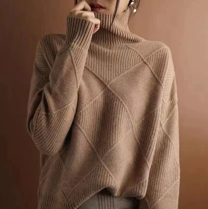 Eleanor™ | Textured Turtleneck Knit Sweater