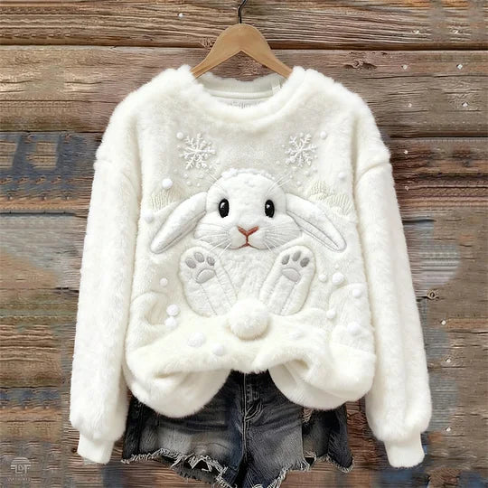 Elise | Winter Bunny Plush Sweater