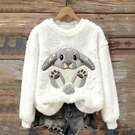 Elise | Winter Bunny Plush Sweater
