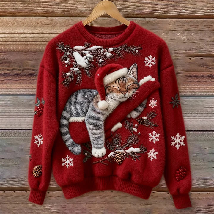 Nora | Holiday Cat Plush Sweater