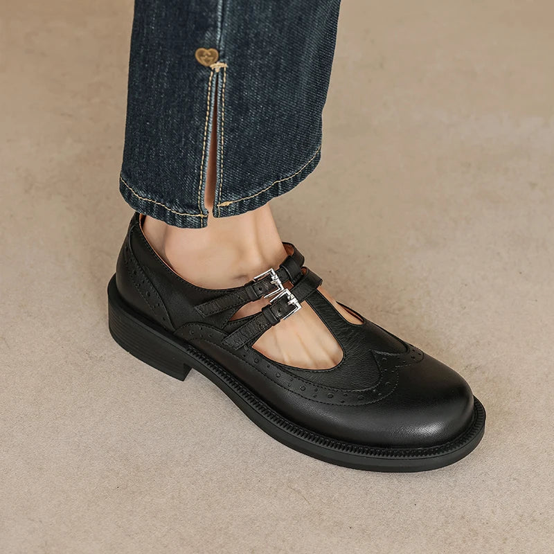 Leona | Classic Leather Mary Jane Shoes