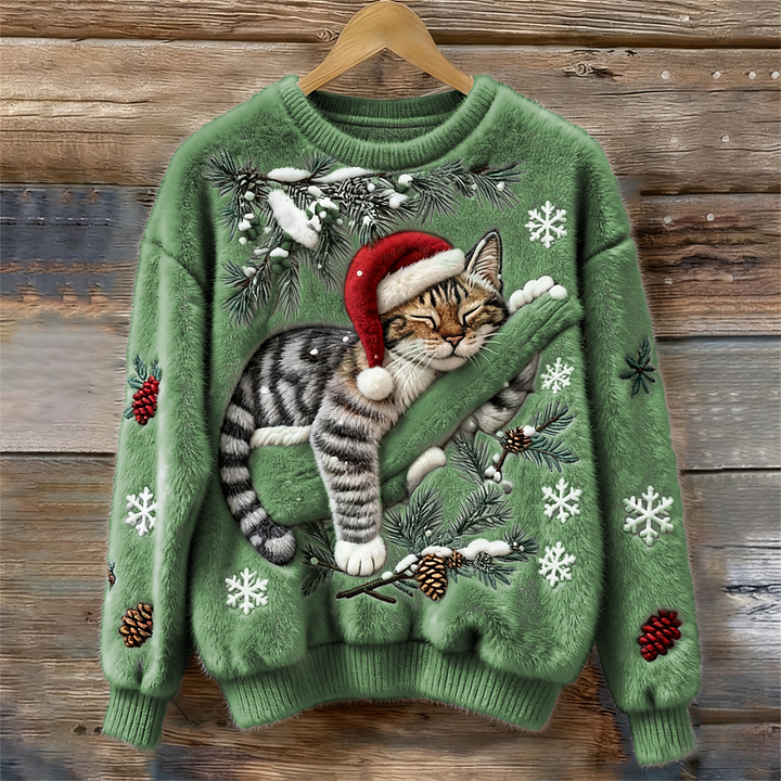Nora | Holiday Cat Plush Sweater